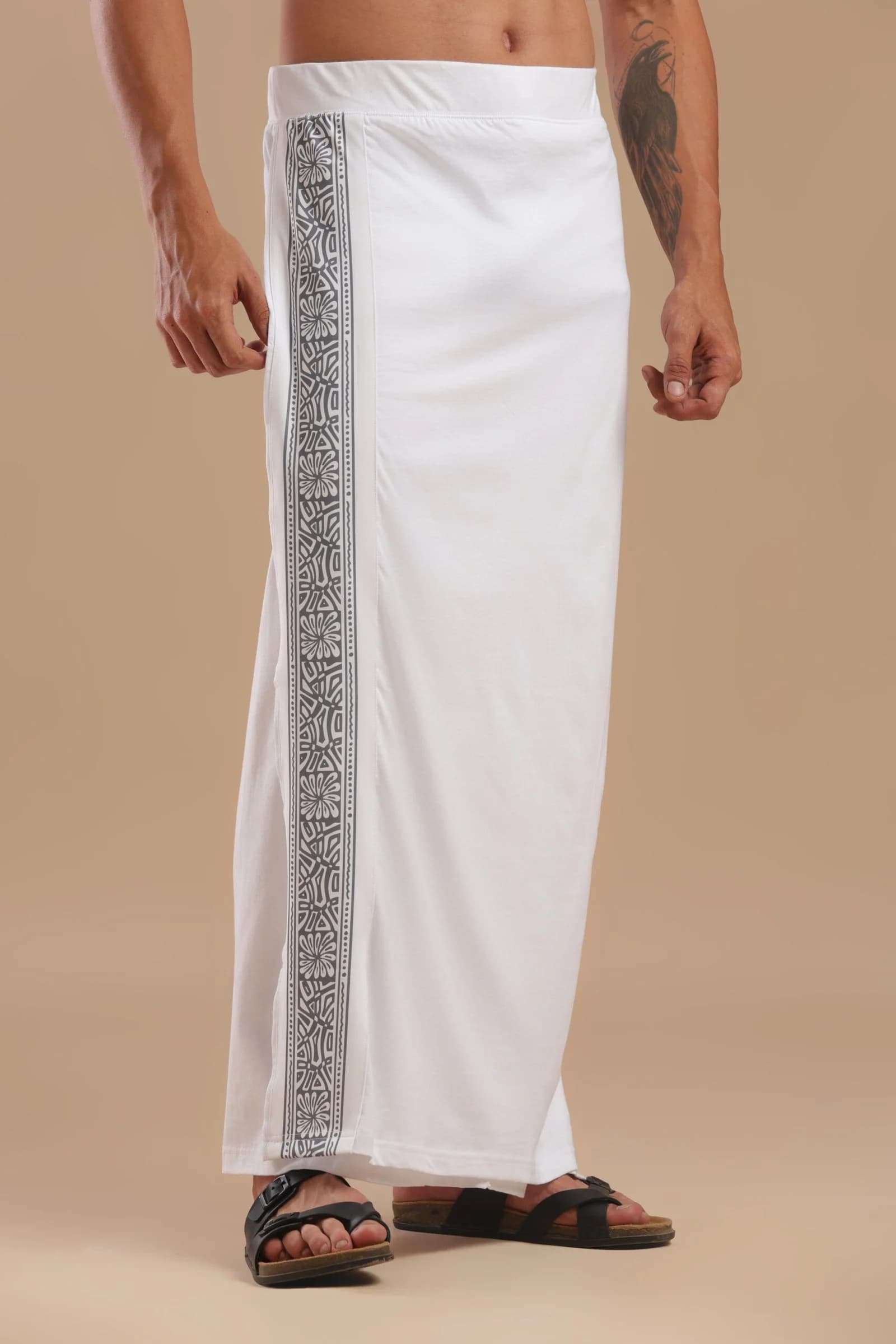WHITE COTTON MUNDU W FLORAL