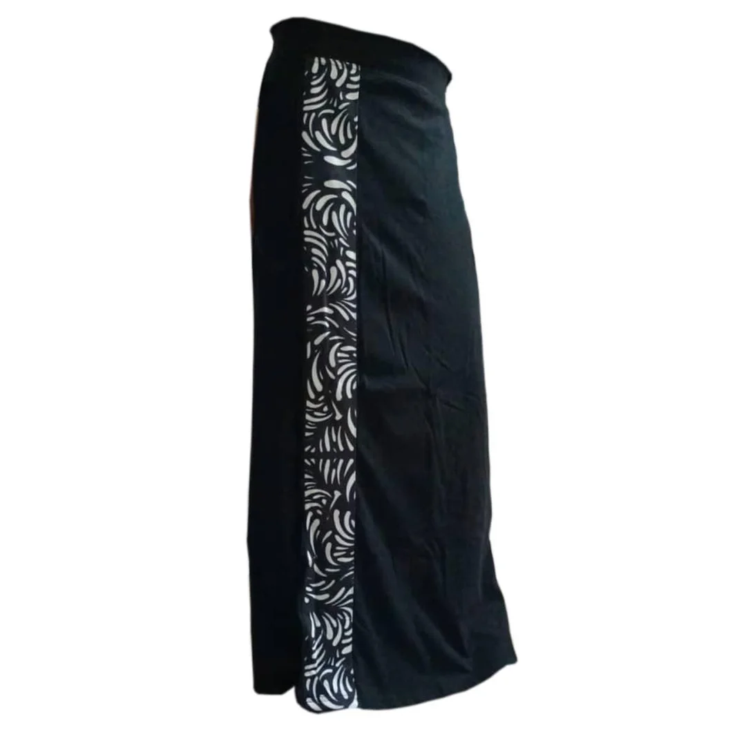 BLACK MUNDU w DESIGNER PRINT LEAFY