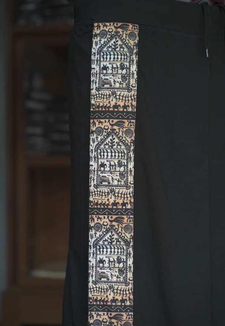 BLACK MUNDU w DESIGNER PRINT (TRIBAL) 04
